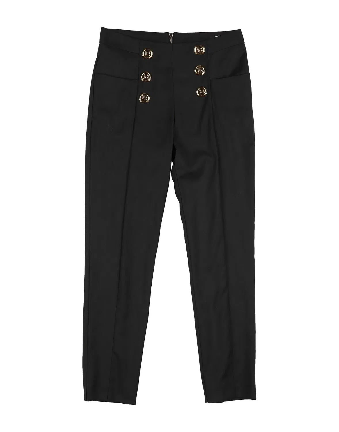 Детские брюки из шерсти с принтом Balmain, черный