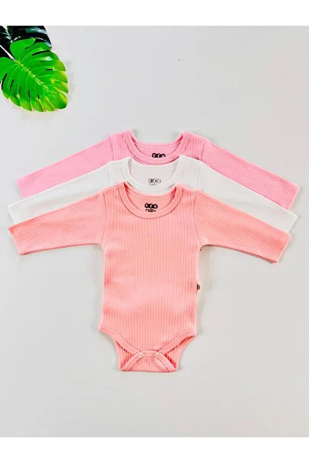 Детское боди для новорожденных хлопковое 3-предметный комплект Basics Efu Baby, Çok Renkli