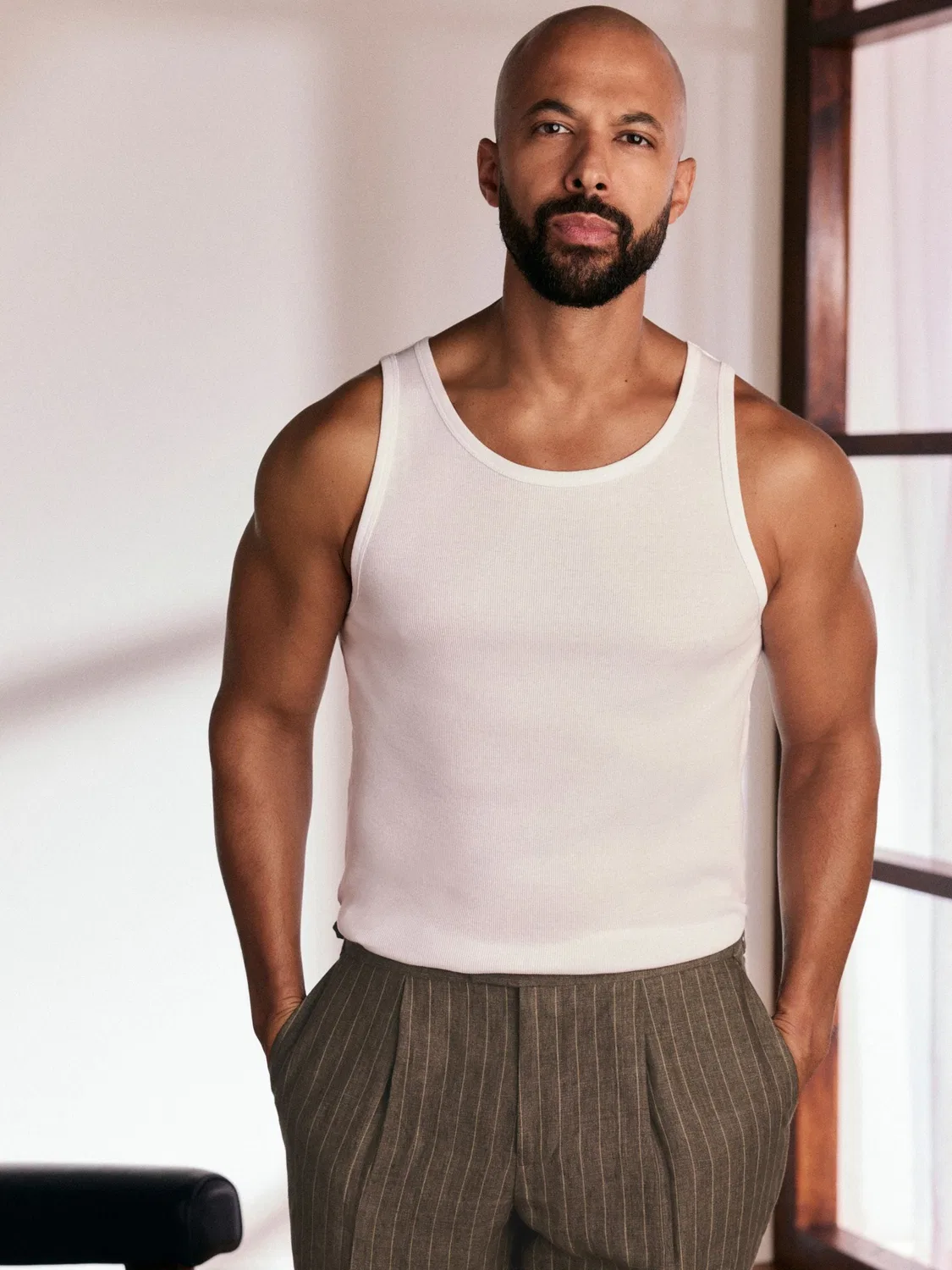 Жилет, Slim Fit, Ribbed Vests Next, белый
