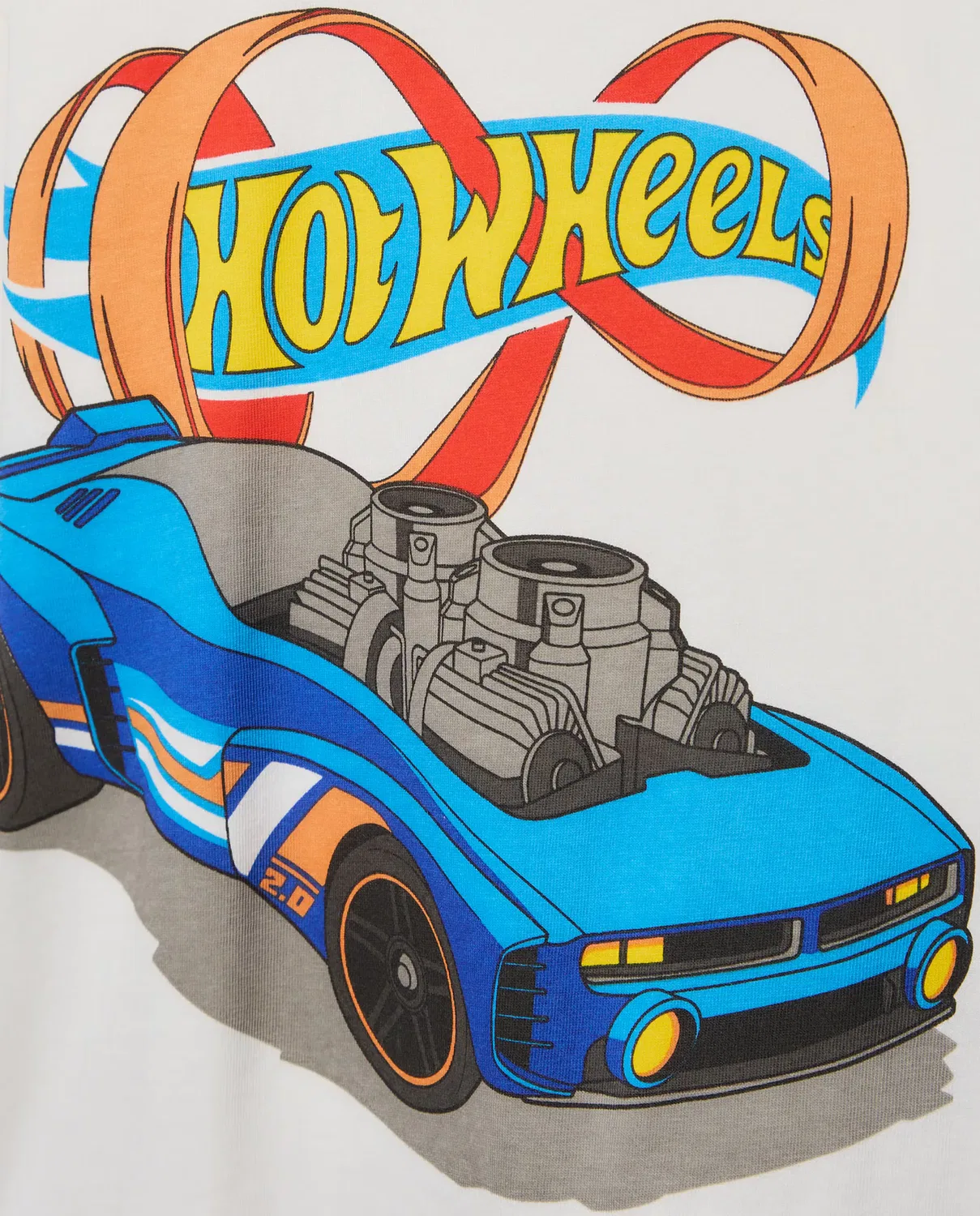 Детская футболка с длинным рукавом с принтом Hot Wheels Kids El Corte Inglés, Blanco — фото 2