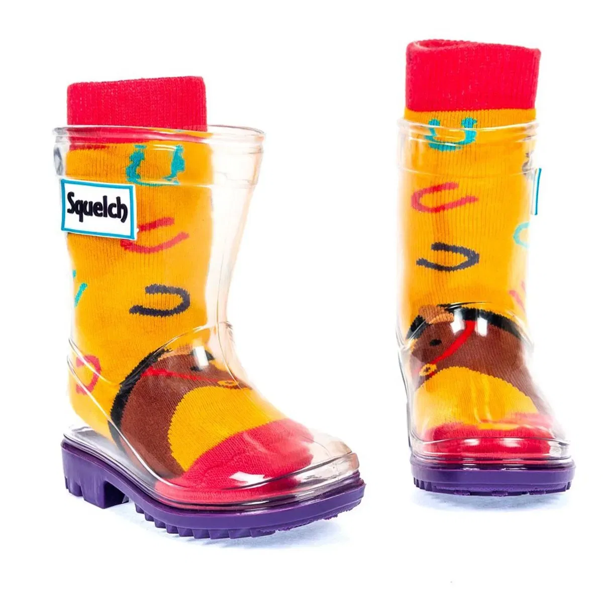 Детские носки для резиновых сапог с принтом лошадей Squelch Wellies, Multi — фото 2