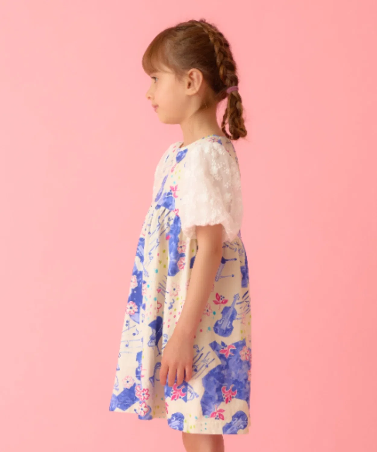 Детское платье с принтом Music Flower Print hakka kids, Sax Blue — фото 4