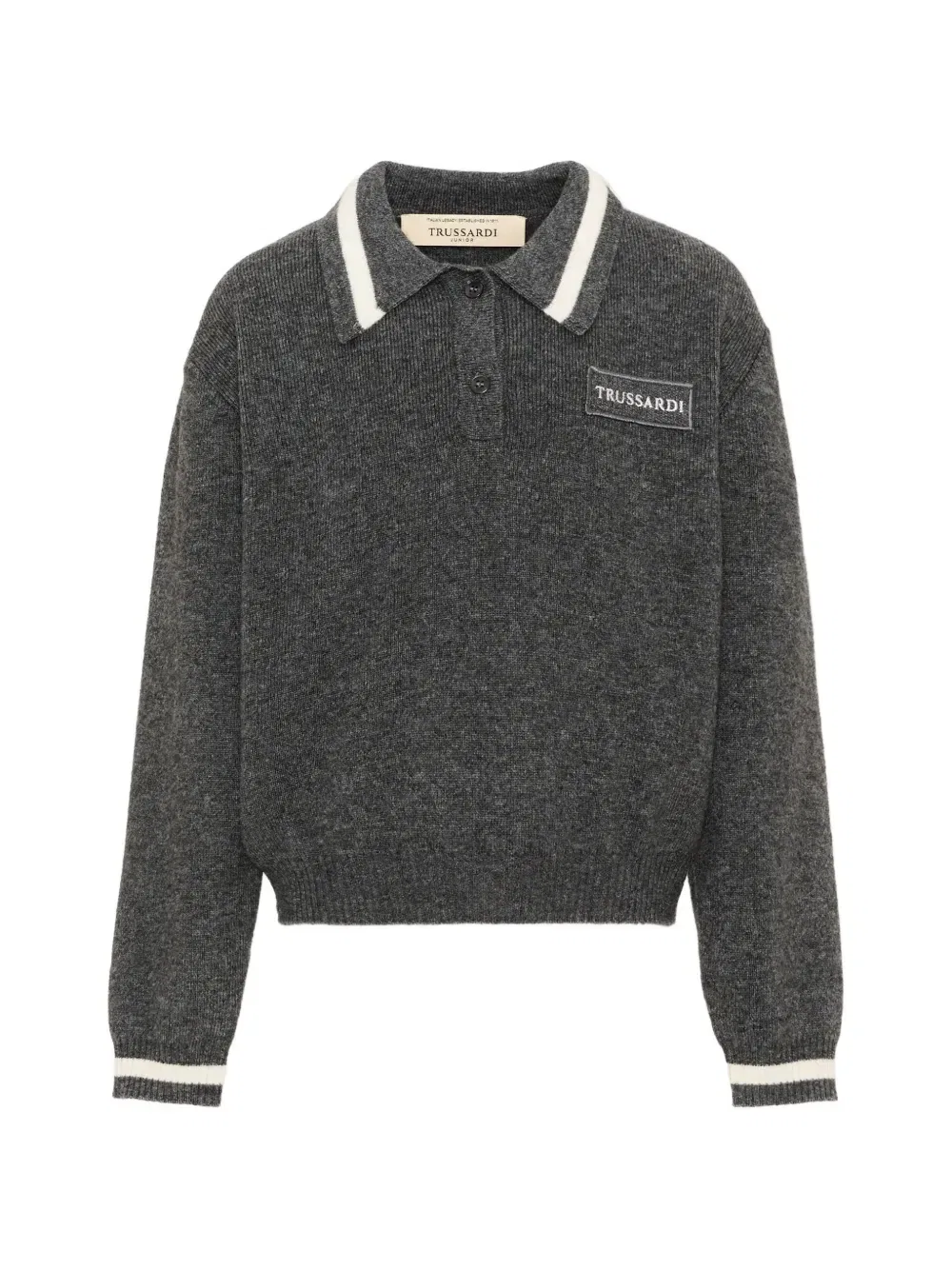 Рубашка поло с нашивкой-логотипом Trussardi Junior, серый