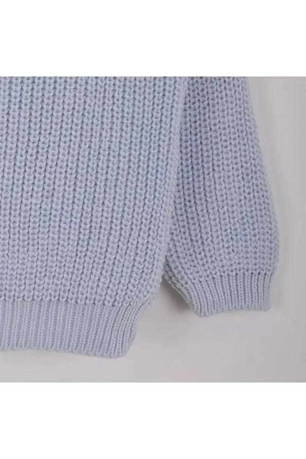 Детский кардиган для мальчиков с вышивкой Oversize Minora, Baby Blue — фото 4