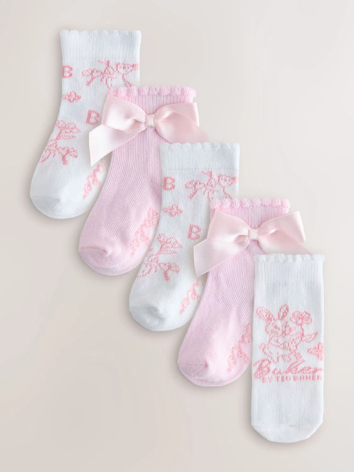 Носки детские 5 пар Baker by Ted Baker, розовый кролик