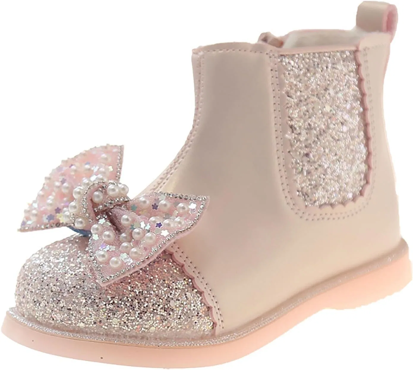 Детские ботинки для девочек с блестками и жемчугом Sparkly Ankle Boots, Pink