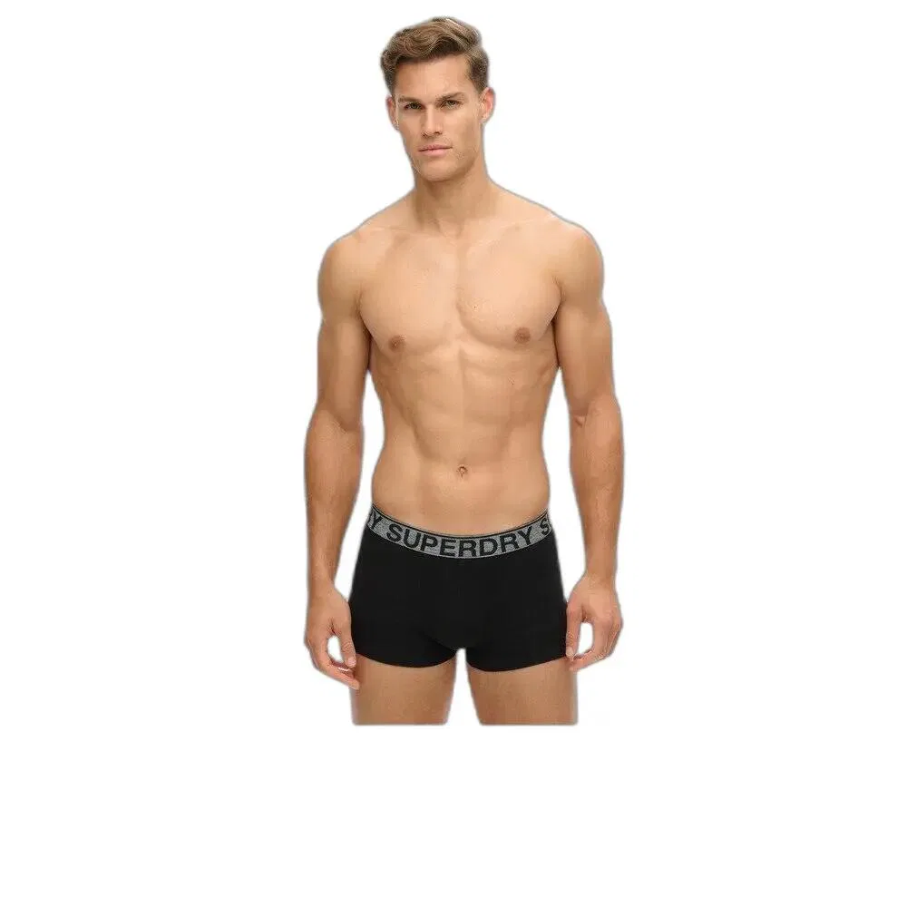 Мужские трусы-боксеры из органического хлопка Superdry, Schwarz / Grau — фото 3