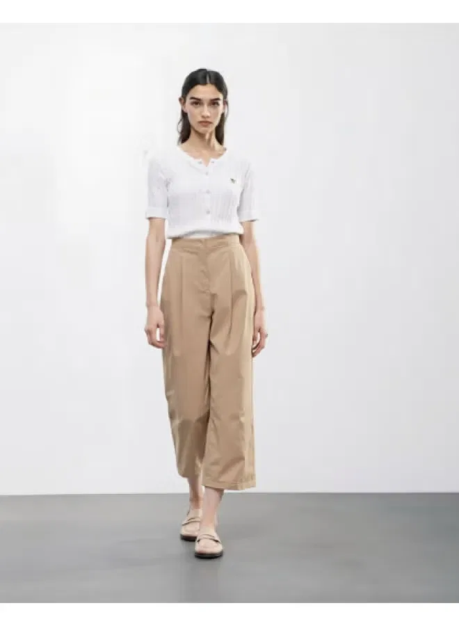 Брюки свободные зауженные Zara, хаки