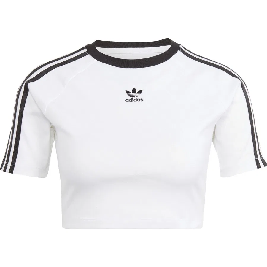 Женская футболка с длинным рукавом Originals 3-Stripes Baby Tee adidas, Белый — фото 3