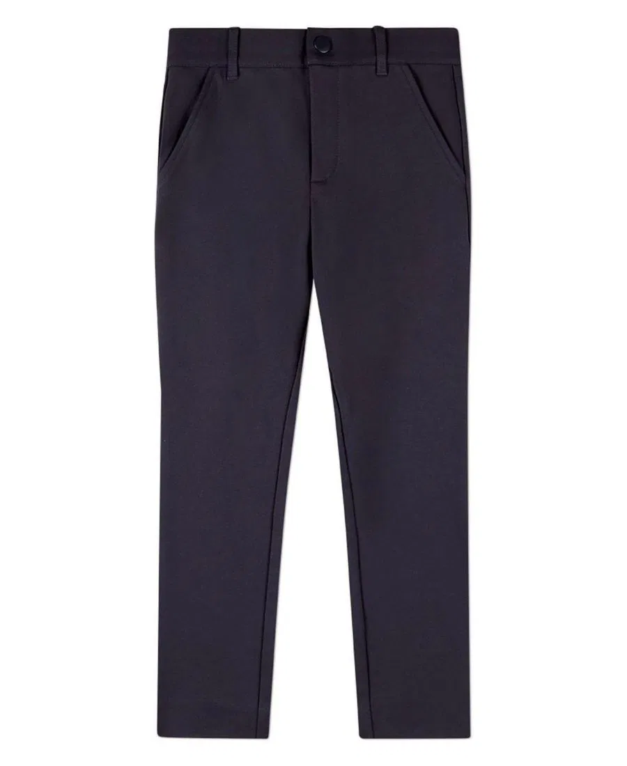Брюки классические из трикотажа с хлопком, с карманами, Toddler Boys Rayon-Blend 2-Pocket Solid-Color Stretch Knit Dress Pants MeMoi, Navy