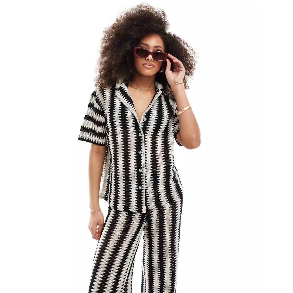 

Рубашка Lisla & Bird Knit Co-ord Shirt, черный/белый
