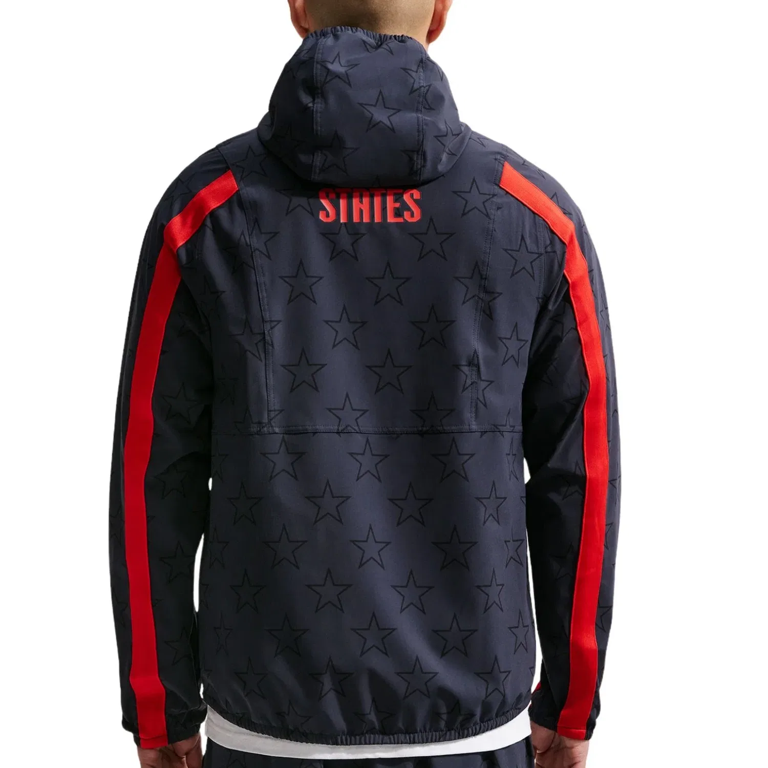 Мужская куртка Nike USMNT Energy Dri-FIT Woven Jacket Dark Obsidian University Red, синий — фото 2