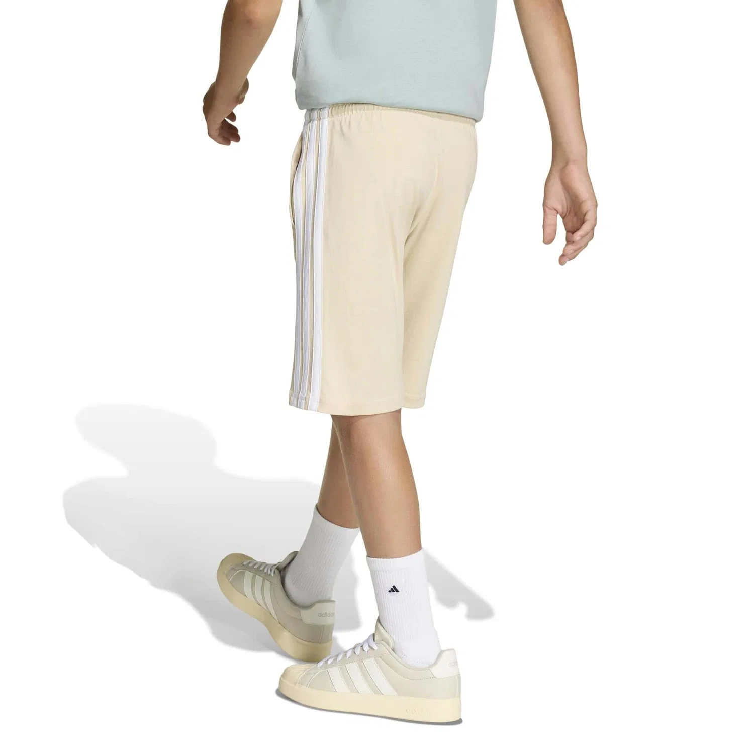 Детские шорты с принтом Adidas Sport J 3S Kn Sh 210, Adidas, Beige / Weiss — фото 3