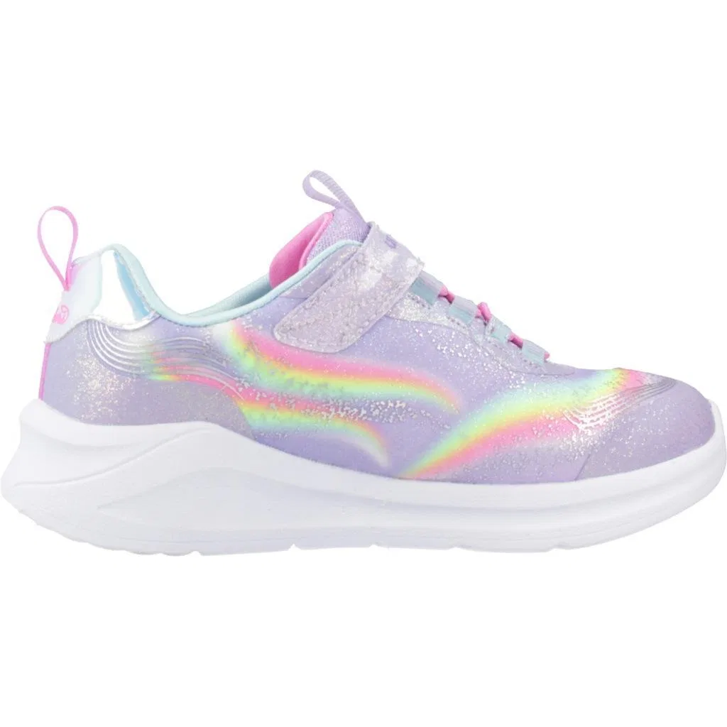 Детские кроссовки с принтом Unicorn Chaser Skechers, Royal Purple Multicolor Pink — фото 4