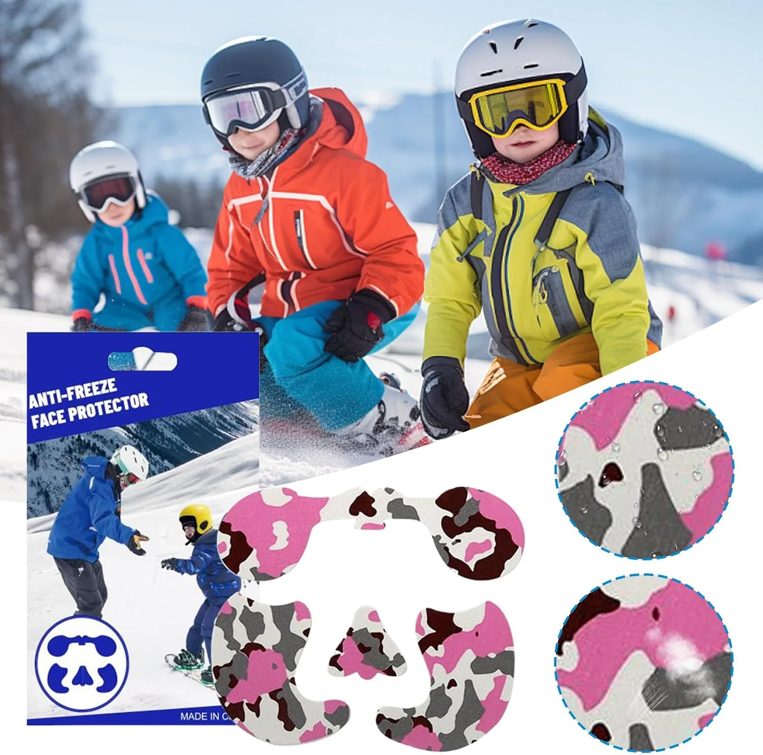 Лицевая маска Ski, ветрозащитная, UV, детская, New Pink Generic — фото 3
