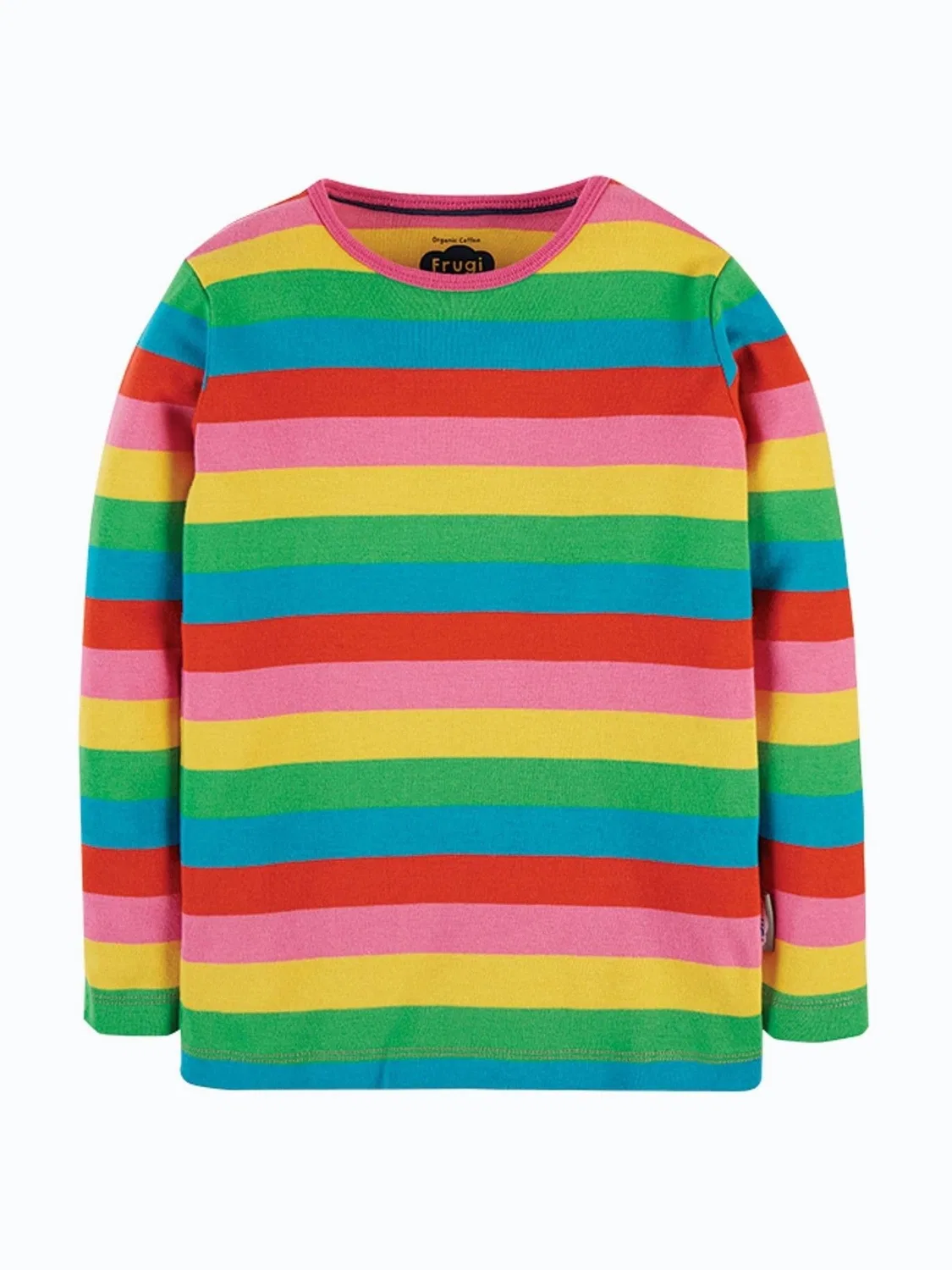 Футболка с длинным рукавом Rainbow Stripe Frugi, розовый — фото 2