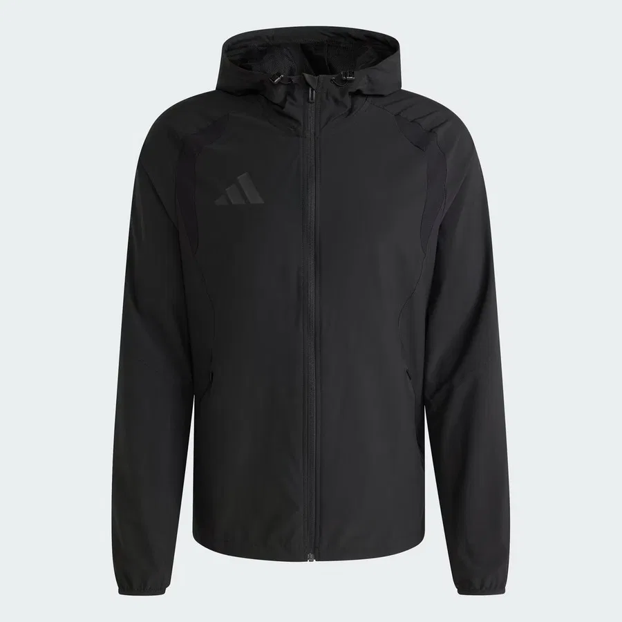 Ветровка спортивная с капюшоном Tiro Travel adidas, Черный — фото 4