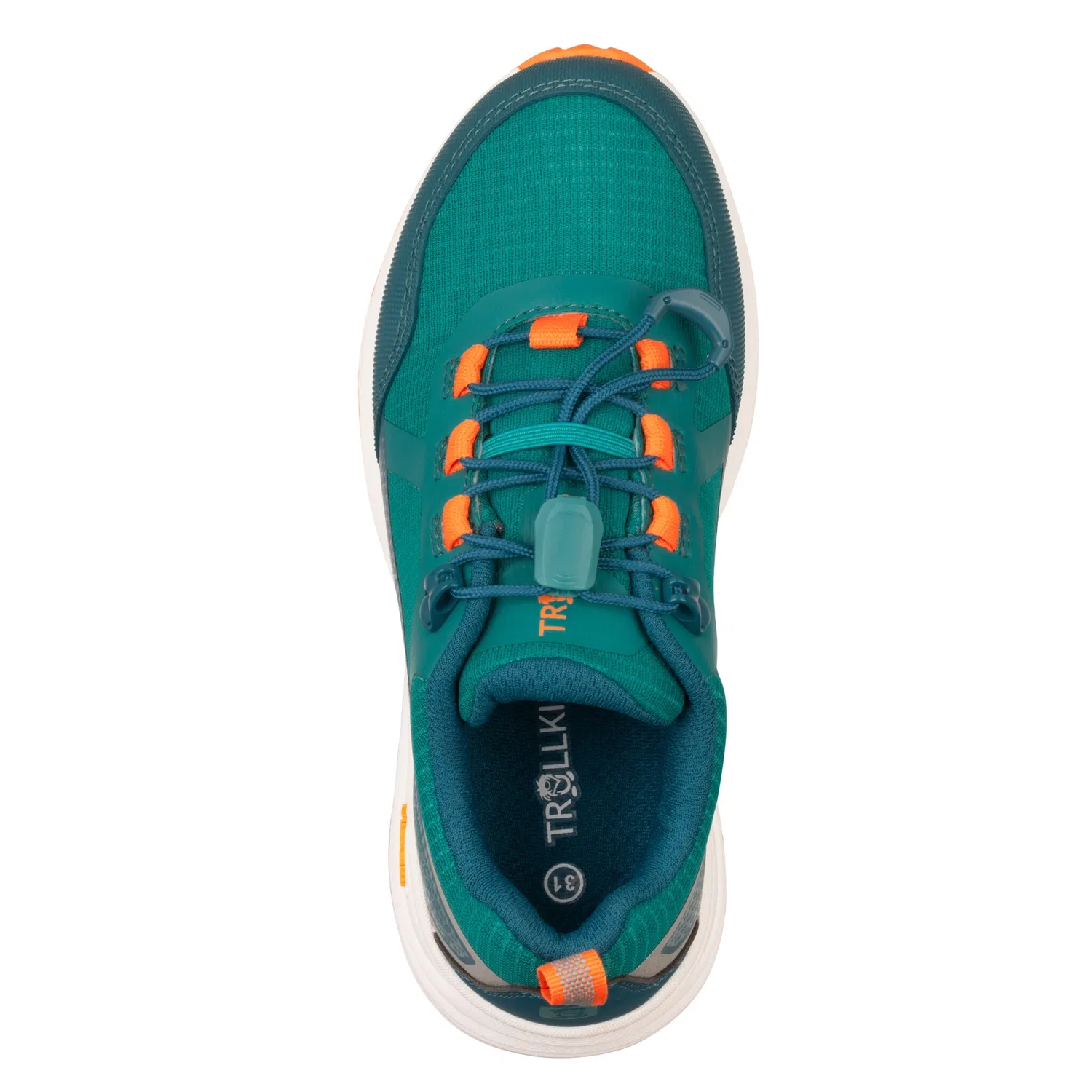 Детские кроссовки для активного отдыха Skarvan Hiker Low XT TROLLKIDS, Sea Green/Lagoon Green/Sahara Sunset — фото 4