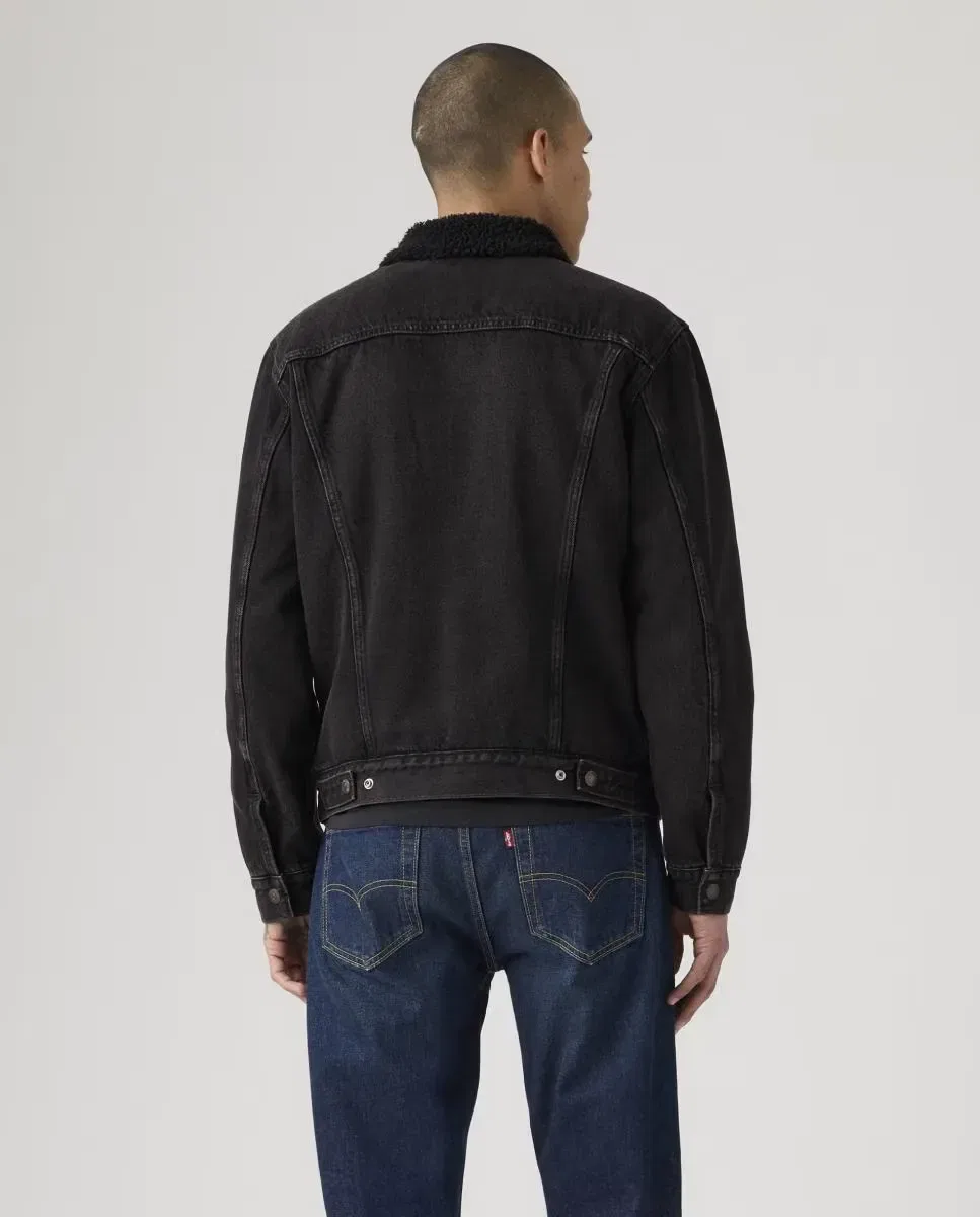 Мужская куртка из денима с овчиной Levi's, Negro — фото 2