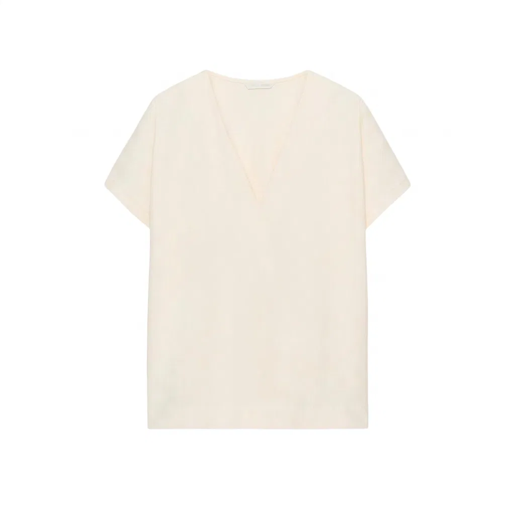 Женская футболка с V-образным вырезом, без рукавов, ZARA, Raw White