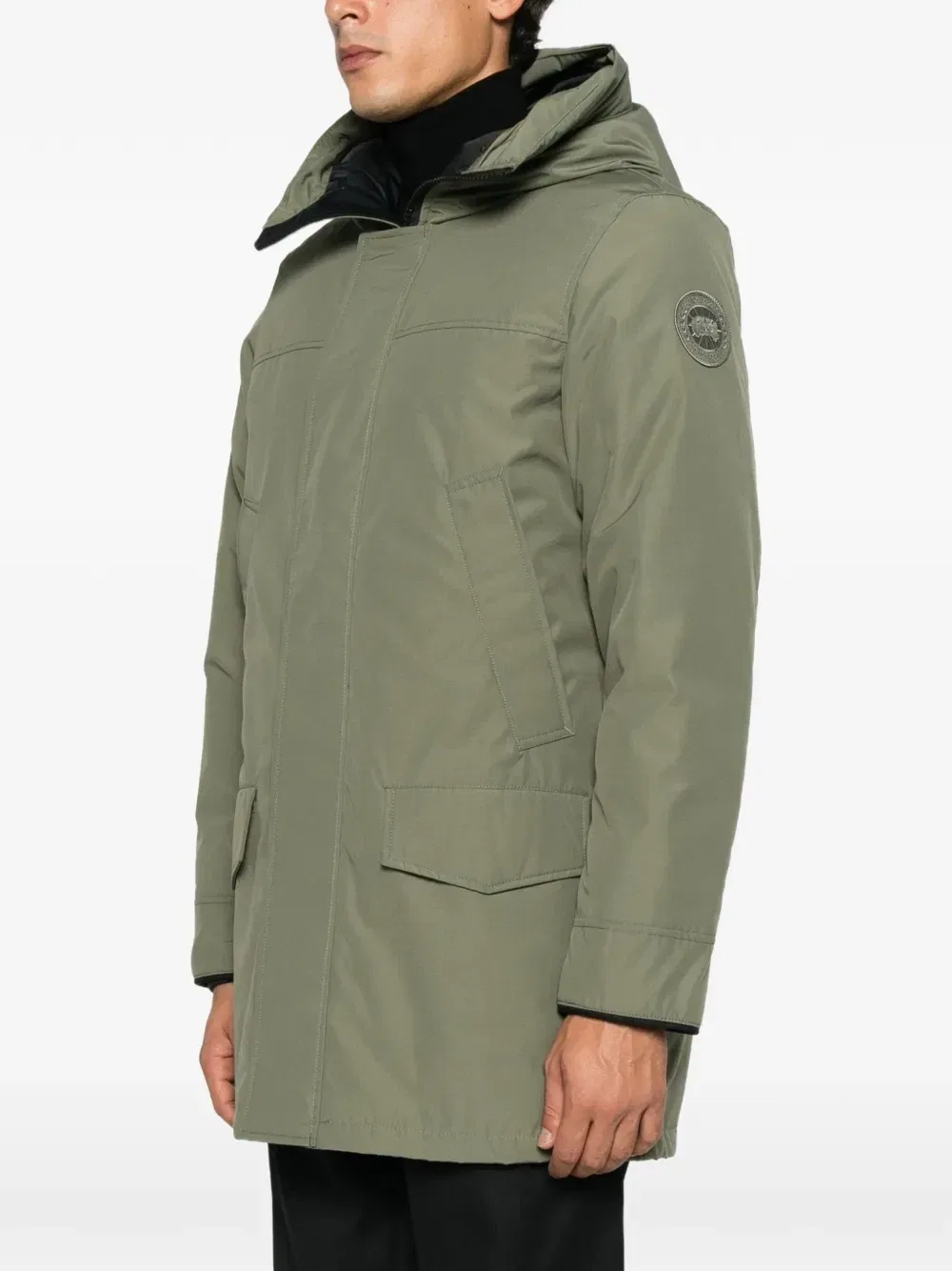 Пальто с капюшоном и нашивкой-логотипом Canada Goose, зеленый — фото 3