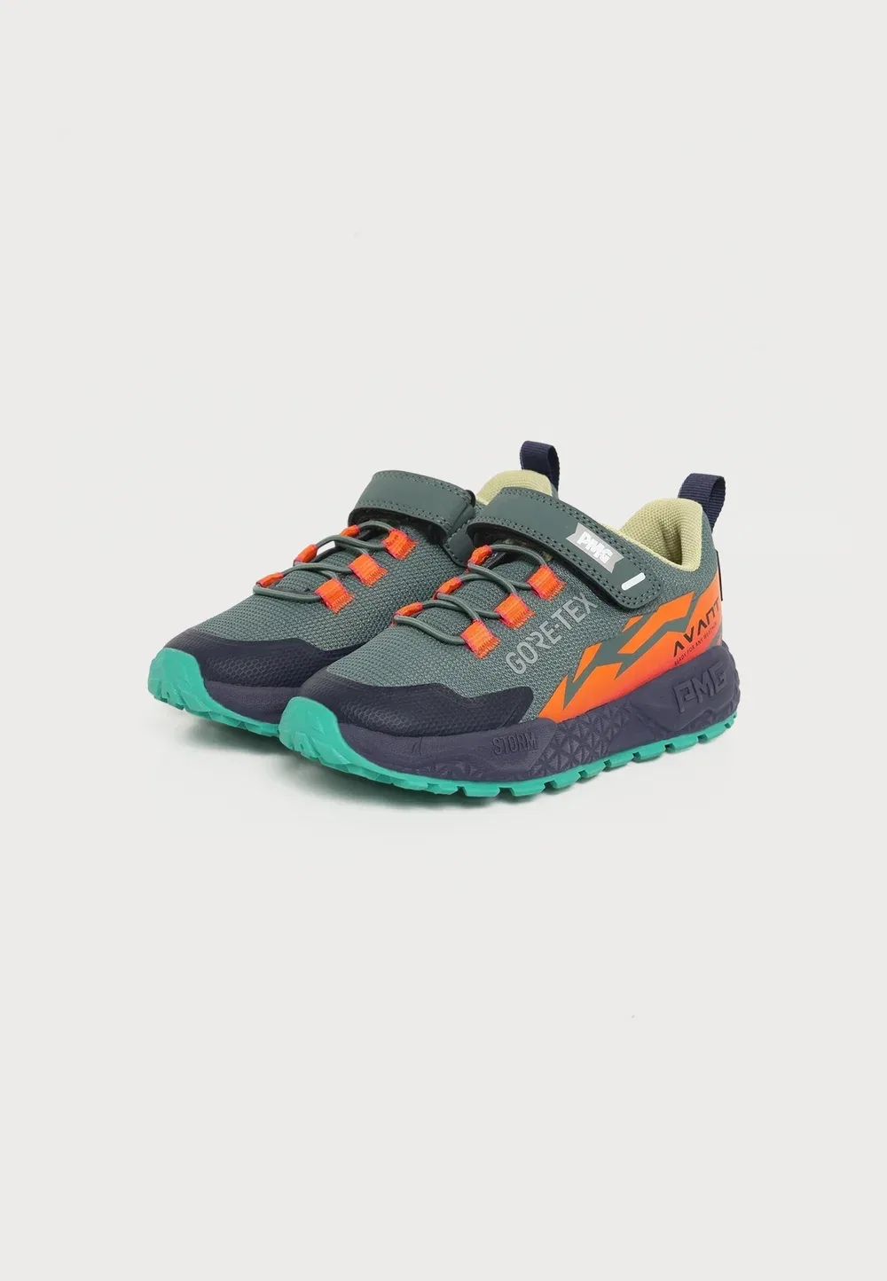 Кроссовки Goretex B&G Storm GTX 24190 Primigi, Forest Green/Orange — фото 2