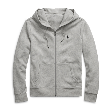 Толстовка Polo Ralph Lauren Double-Knit Full-Zip, светло-серый меланж