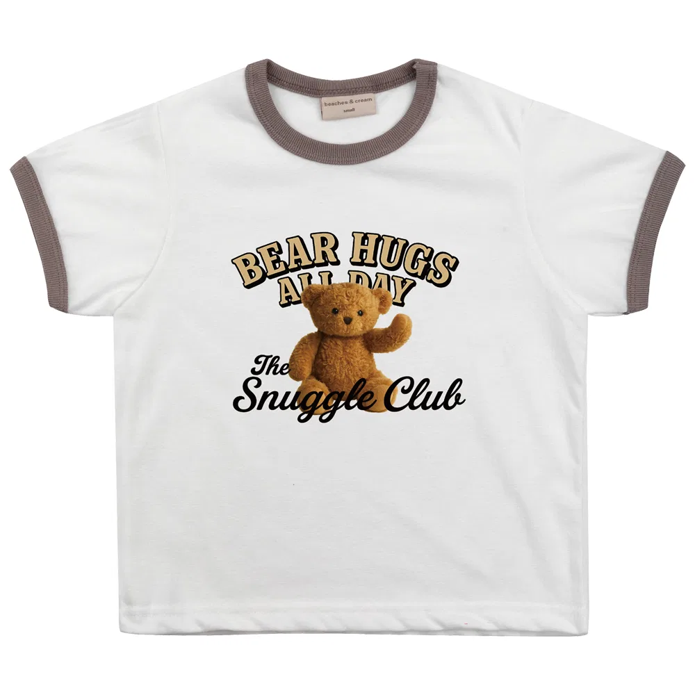 Детская футболка с длинным рукавомSnuggle Bear Ringer BEACHESAND CREAM KIDS, Brown