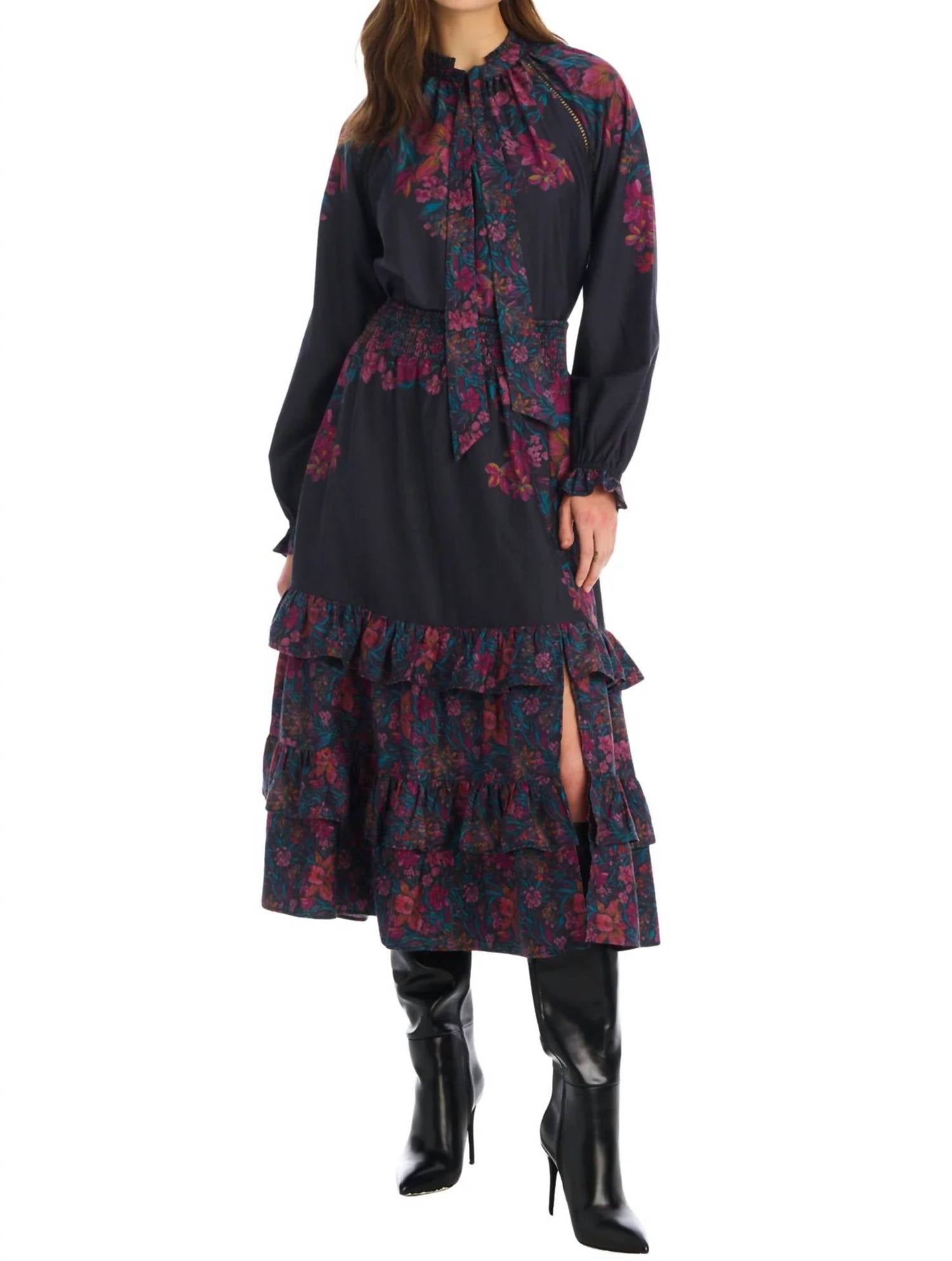 

Юбка «Джорджия» с цветочным рисунком в живописном стиле ALLISON NEW YORK, painterly floral