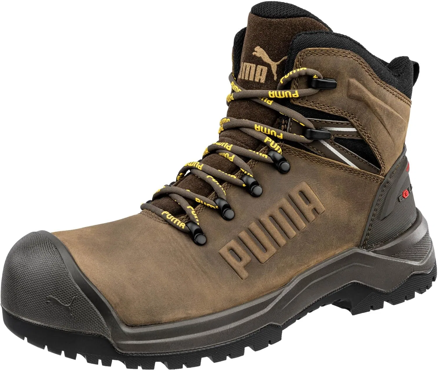 Защитная обувь PUMA Safety Iron HD MID, рабочая обувь S3S с защитным колпачком из стекловолокна, водоотталкивающая, нескользящая, мужская, Brown