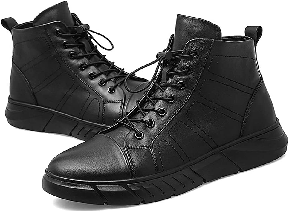 

Мужские защитные ботинки, ботинки с плюшевой подкладкой, кожаные ботильоны, черные, размер A-44/UK 9.5/US 10 Jlfzc