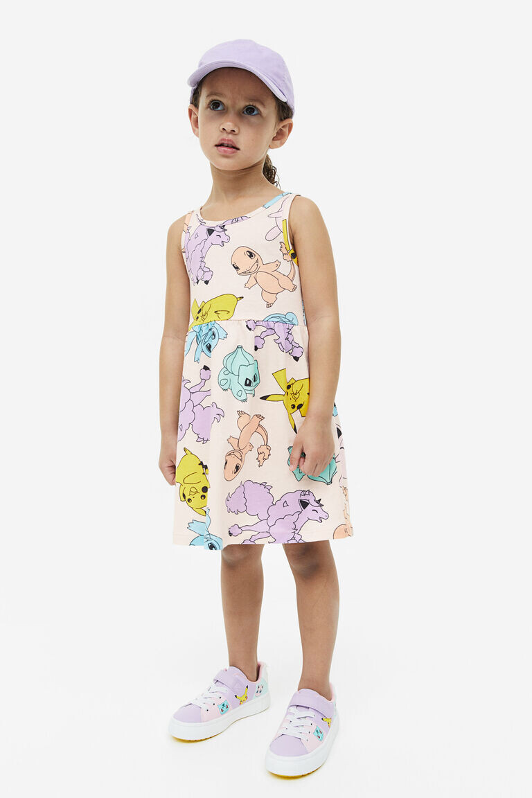 

Платье из хлопка с принтом H&M, розовый