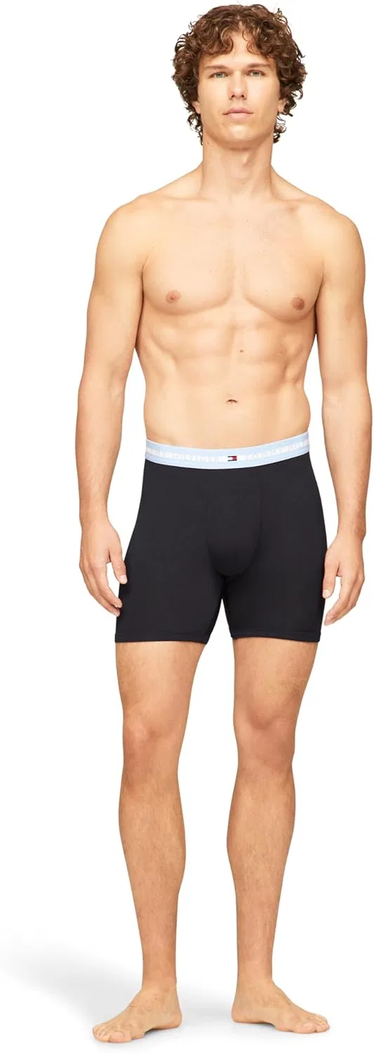 Боксеры Tommy Hilfiger, Navy W/Romantic Blue Waistband, Navy W/Primary Red Waistband, Navy W/Navy Waistband — фото 3