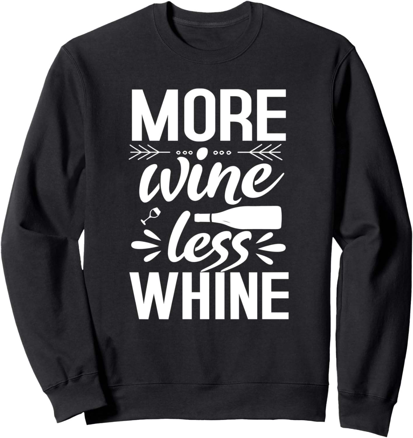 

Больше вина, меньше нытья - Забавная толстовка для любителей вина, черная, размер S More Wine Less Whine