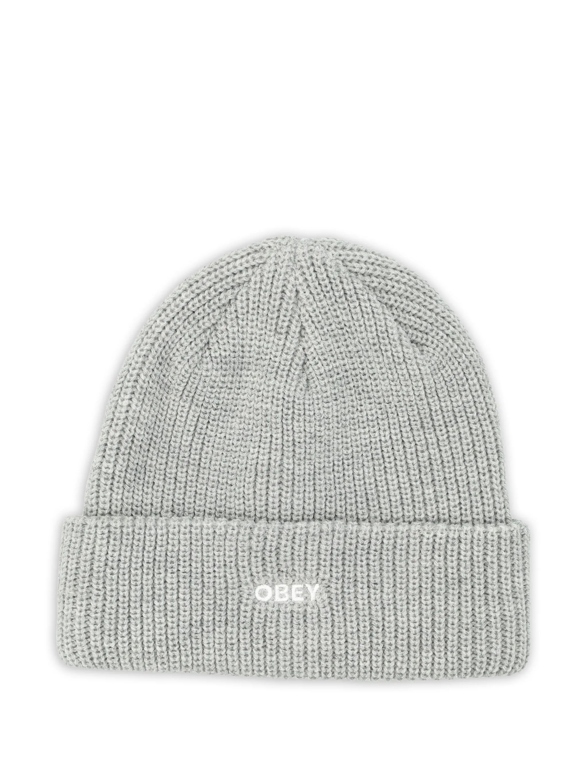

Шапка бини с вышитым логотипом Obey, серый