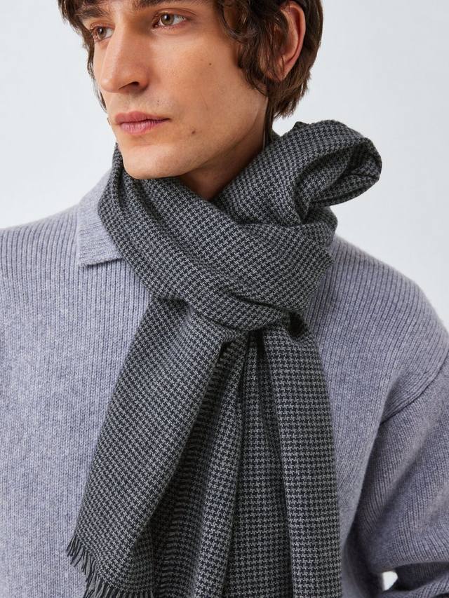 

Шерстяной шарф в клетку ханстут John Lewis, Navy