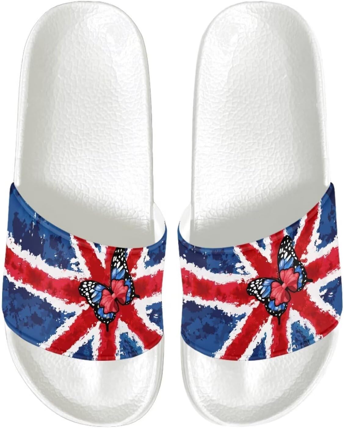 

Сандалии JUDENTIDOS с открытым носком, шлепанцы для душа, нескользящие, из EVA, для женщин, British Flag Butterfly