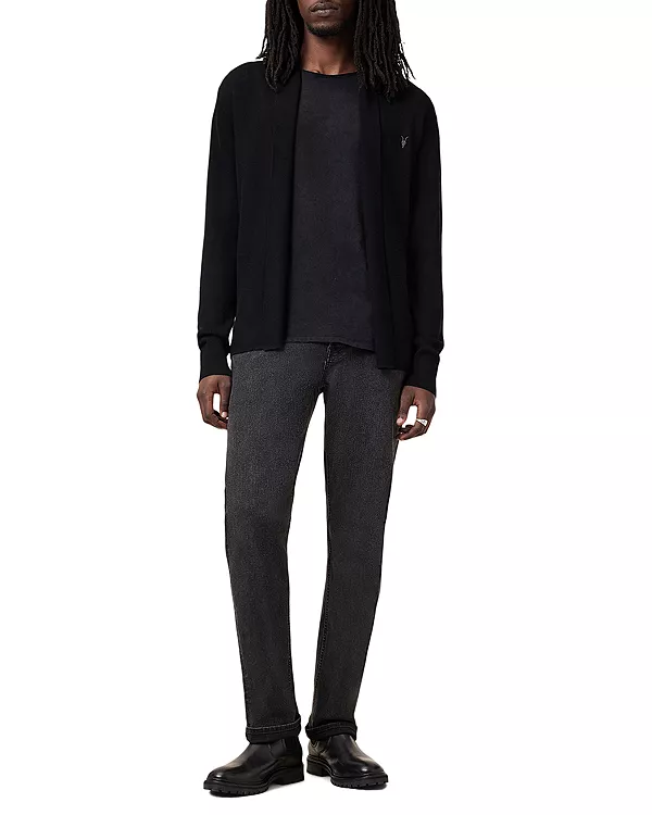 Кардиган из мериносовой шерсти стандартного кроя Mode Allsaints, черный — фото 2