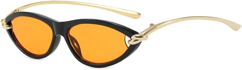 

Популярные модные солнцезащитные очки «кошачий глаз» конфетных цветов для женщин, овальные, с полой оправой, с защитой от УФ-излучения UV400 для мужчин SKFGNX, Black Orange