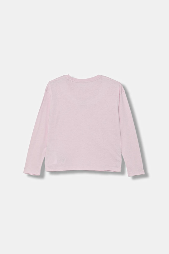 Детская хлопковая кофта с длинным рукавом Calvin Klein Jeans, розовый — фото 2
