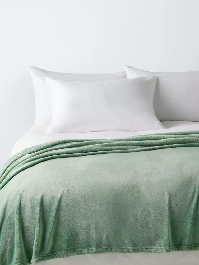 

Плед John Lewis ANYDAY Fleece, цвет mist/green