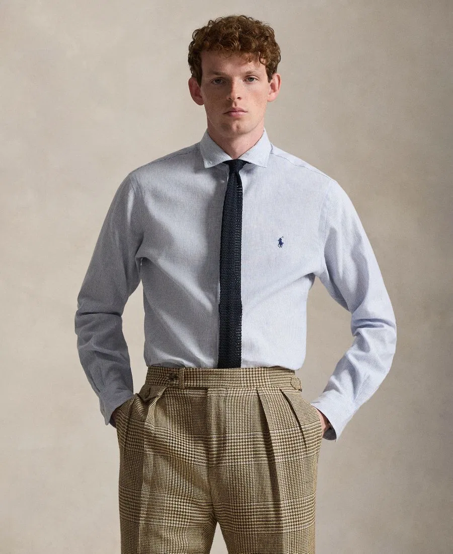 Мужская рубашка в полоску классического кроя Polo Ralph Lauren, Cabana Blue White