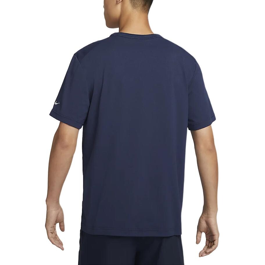 Футболка Dri-Fit мужская темно-синяя Nike, темно-синий — фото 2