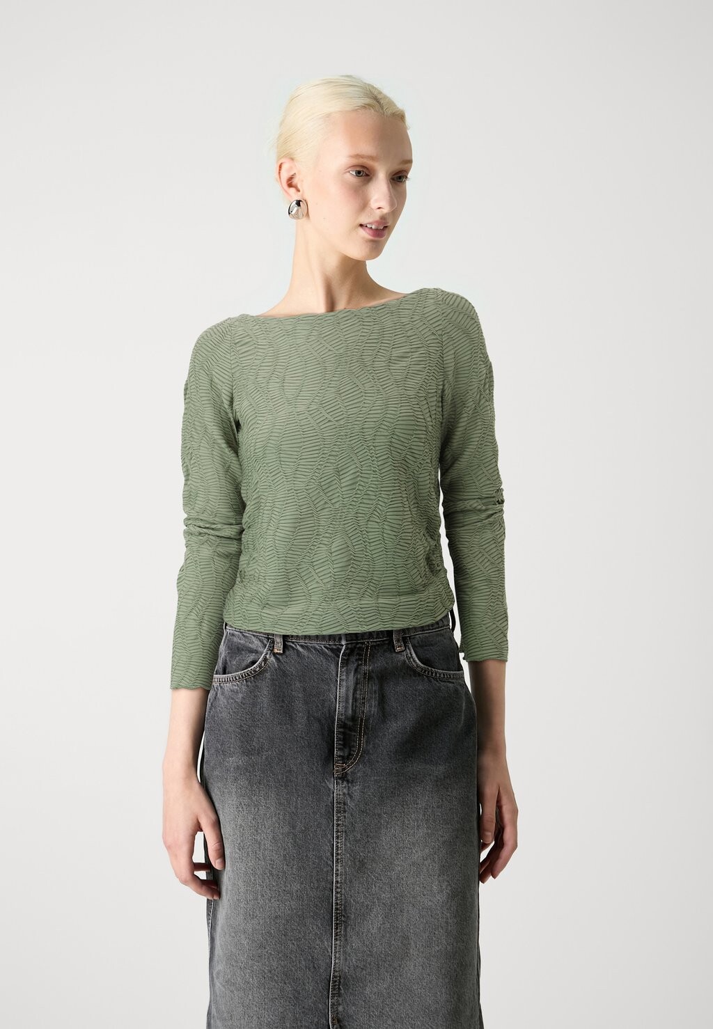 

Топ с длинными рукавами TEXTURED Gina Tricot, розовый