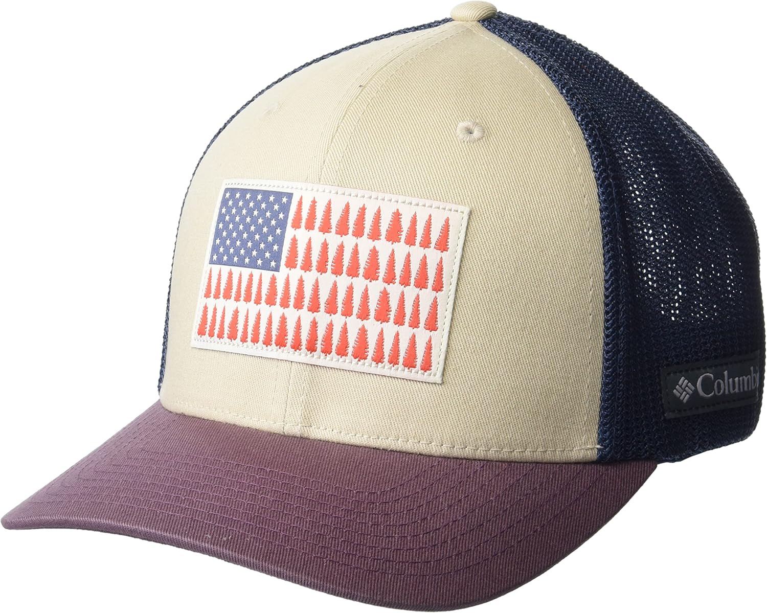 

Columbia Unisex-Adult кепка Tree Flag Mesh Ball Cap - Low Crown, Chalk/Dark Mountain