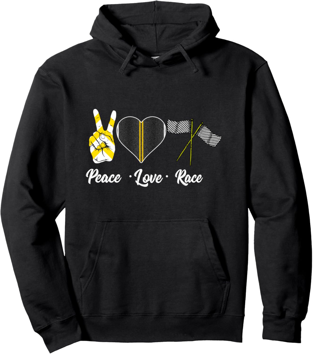

Гонщик Мир Любовь Гонщик Автоспорт Худи Ingenius Peace Sign, черный