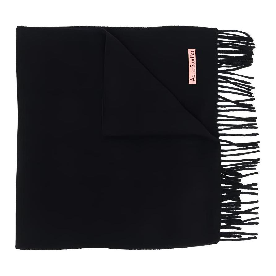 

Шерстяной шарф с бахромой Acne Studios, черный