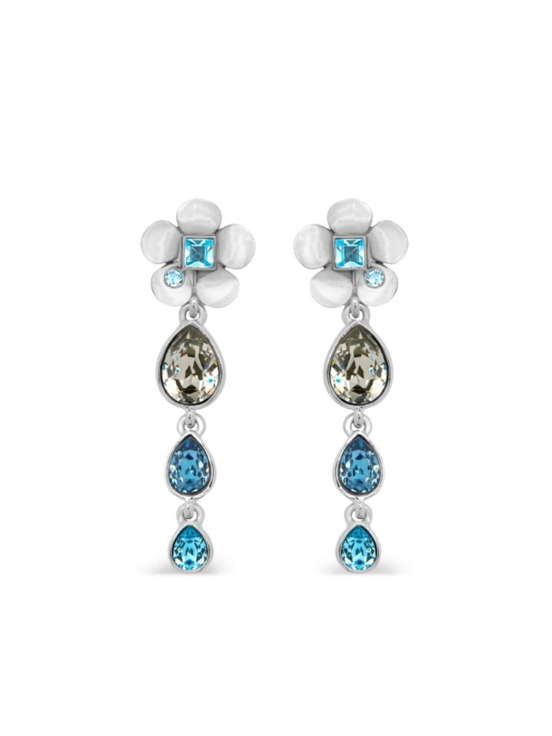 

Серьги-клипсы Flower Teardrop Oscar de la Renta, серебряный