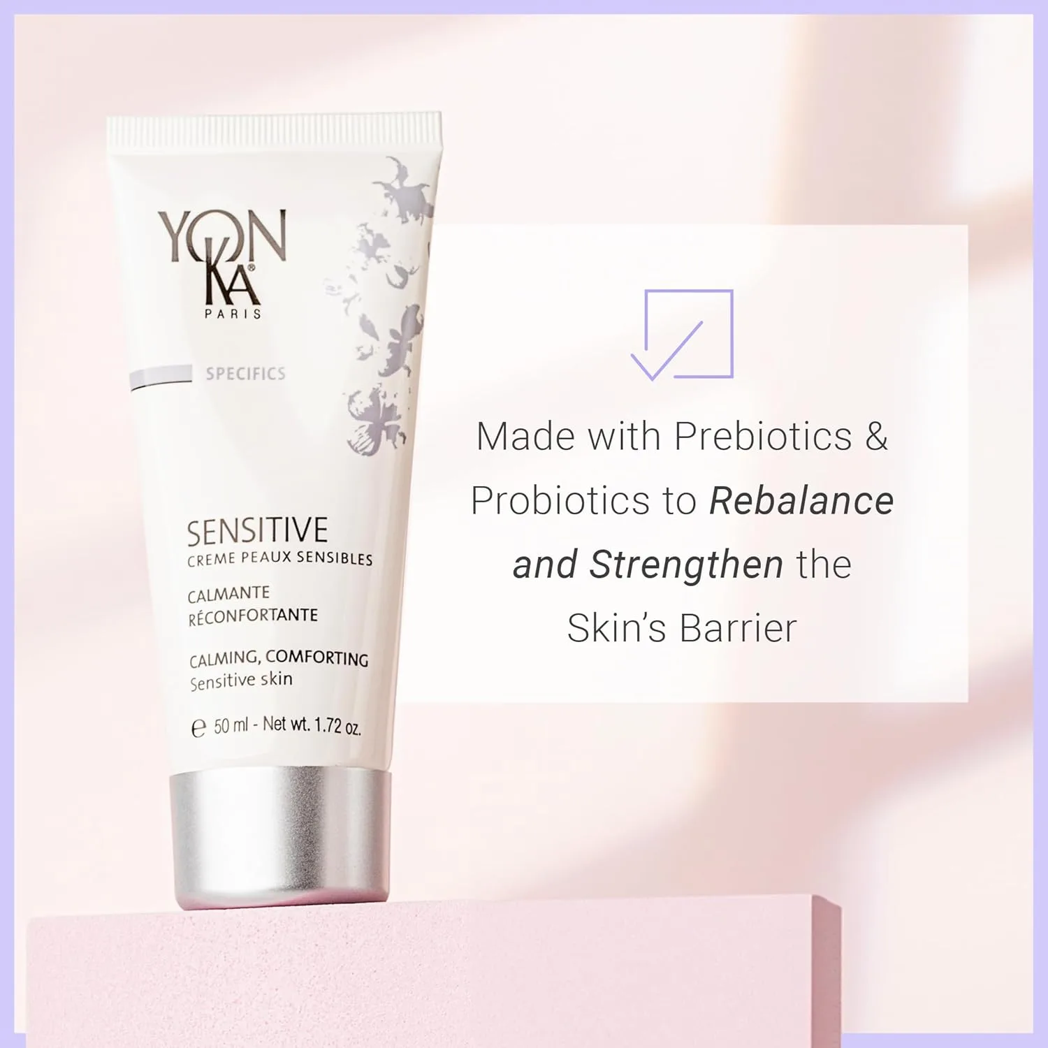 Увлажняющий крем для чувствительной кожи лица Yonka Sensitive Creme | Увлажняющий крем для чувствительной кожи лица | Пребиотический и пробиотический уход | Без отдушек | 42 г — фото 4