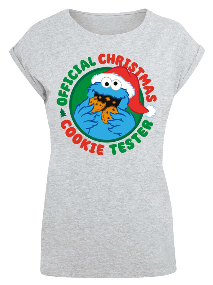 

Футболка F4NT4STIC T-Shirt Sesamstrasse Weihnachten Keks Tester, пятнистый серый